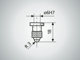 Image pro obrázek produktu 921 R Měřící dotek s rubínovou kuličkou